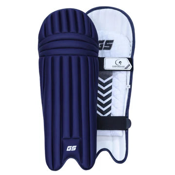 Gortonshire BOW 20-20 Navy Blue Cricket Batting Leg Guard Pads Mens Size